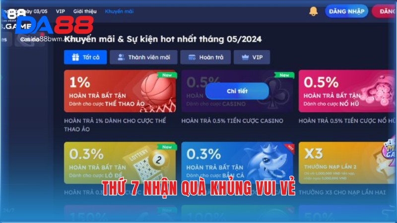 Gợi ý một vài sự kiện khuyến mãi Da88 độc đáo